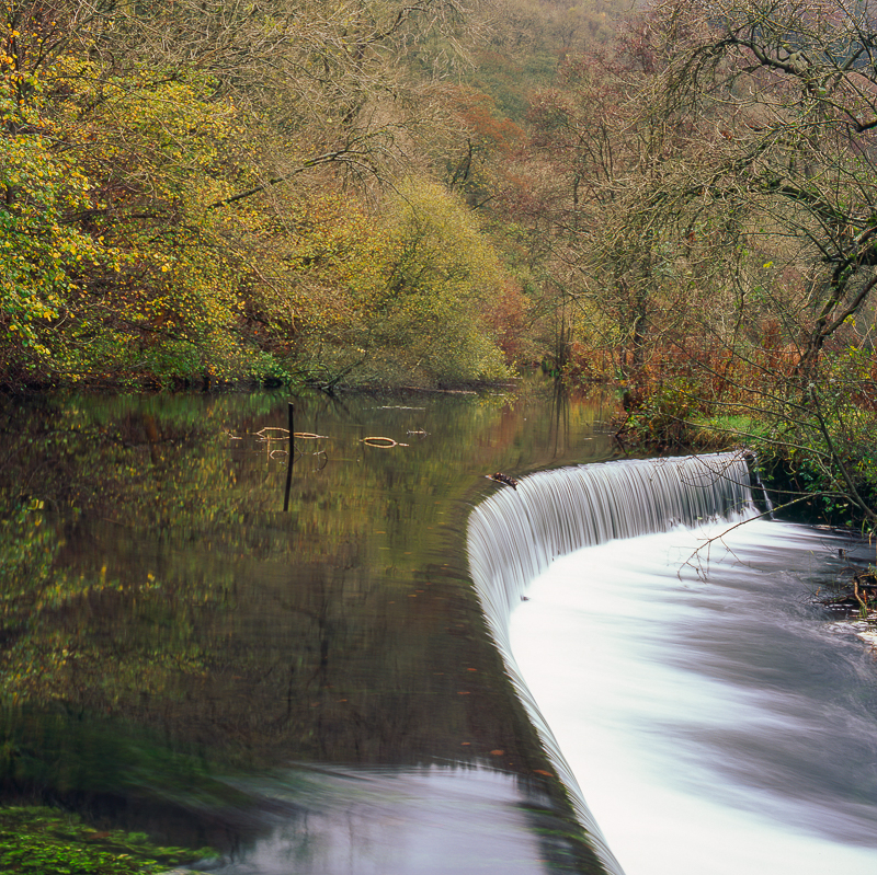 Weir on the River Wye, Derbyshire Peak District